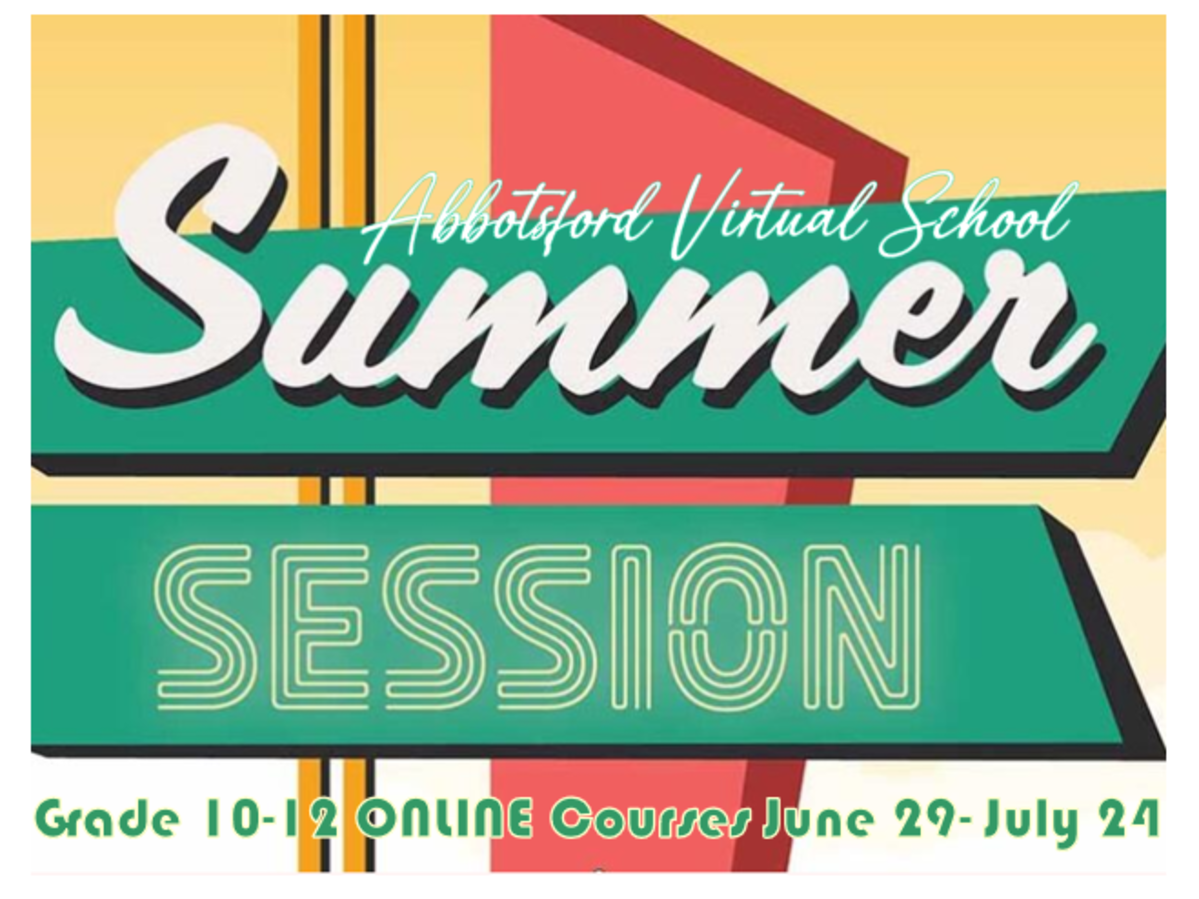 Marquee Sign saying "Abbotsford Virtual School Summer Session"