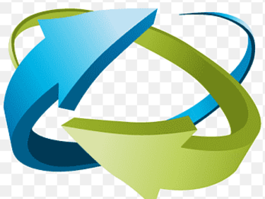 Blue & Green Arrows wrapping around each other