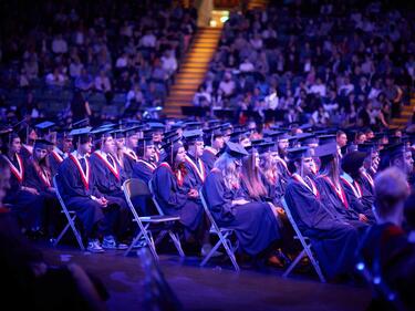 Graduates seated at ceremony