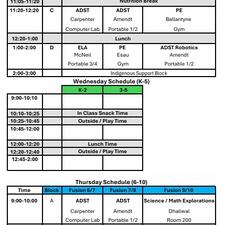 Fusion Schedule
